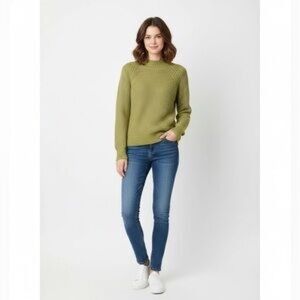 Women's Off-the-Shoulder Sweater - Olive Green